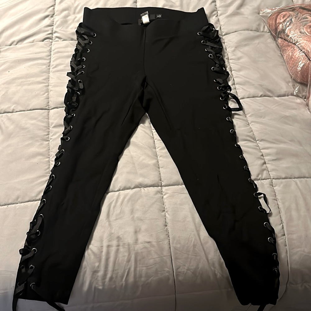 Torrid Lace Up Sides Pixie Pant - Black All-Nighter Ponte